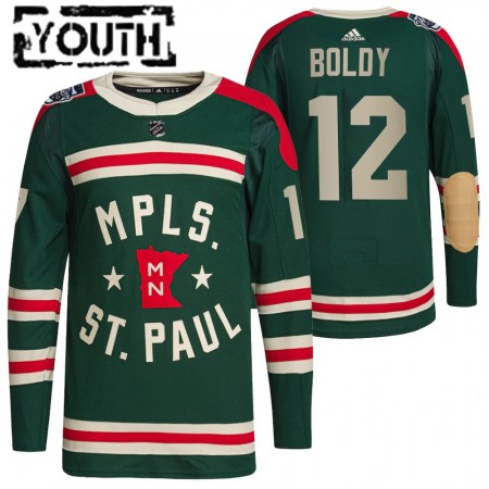 Minnesota Wild Matt Boldy 12 2022 Winter Classic Authentic Shirt - Kinderen